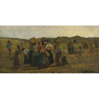 Jules Breton - French Study For Le Rappel Des Glaneuses (The Recall Of The Gleaners)