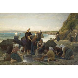 Jules Breton - French The Washerwomen Of The Breton Coast