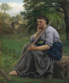 Jules Breton - Frenchfan euse Assise À L’Orée D’Un Bois (The Haymaker)