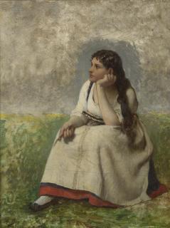 Jules Breton - Jeune Fille Pensive