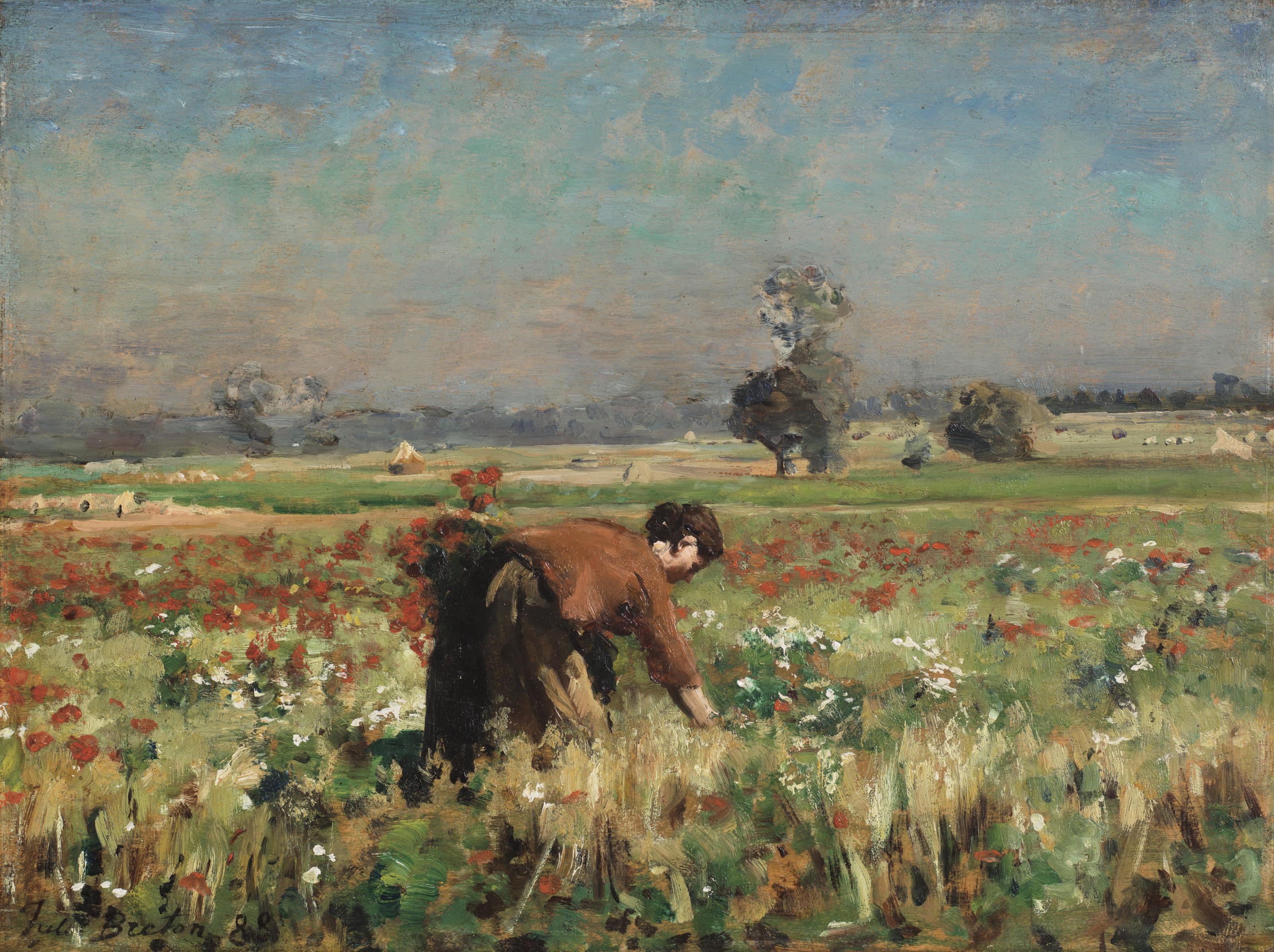 Jules Breton - Le pré fleuri à Courrières