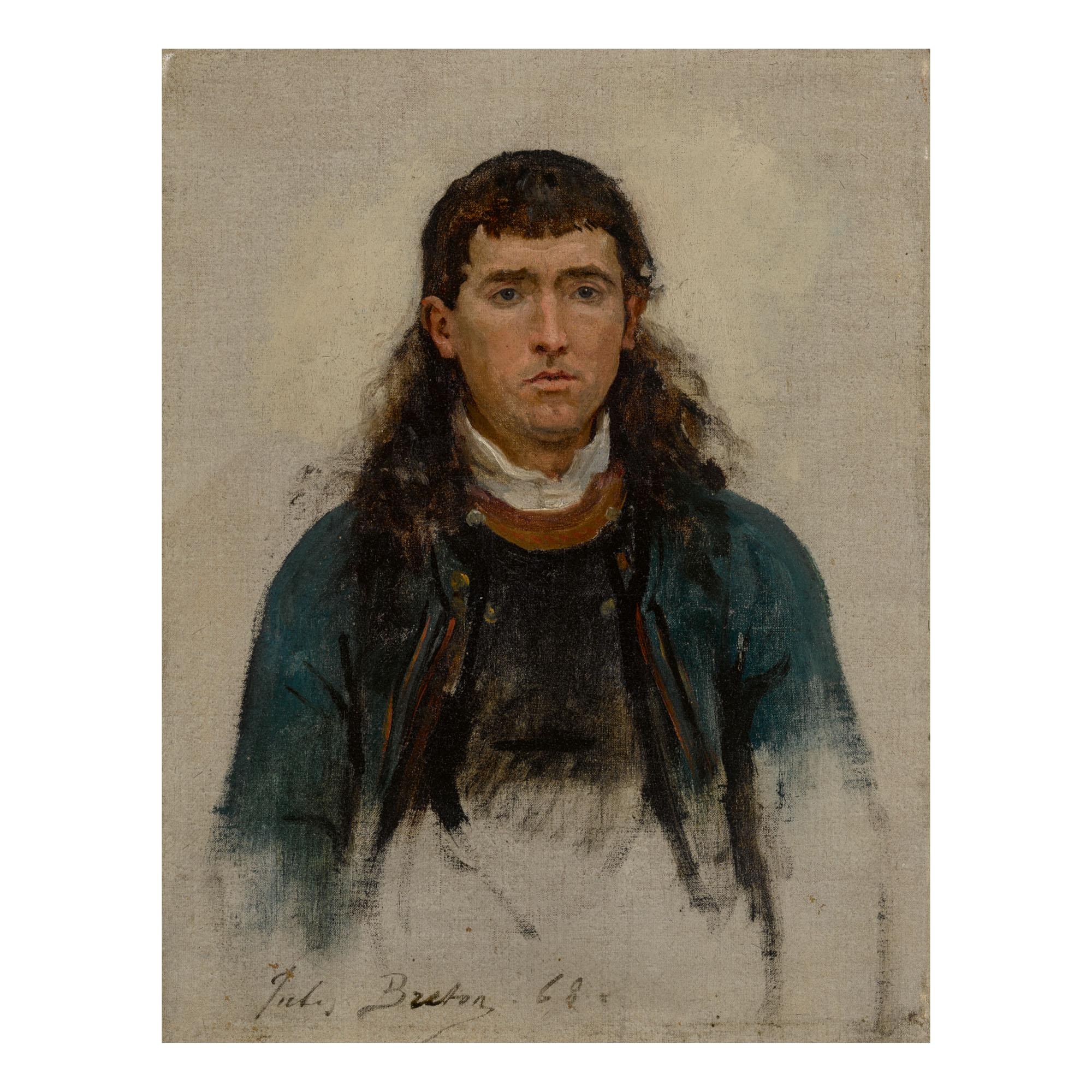 Jules Breton - Portrait D\'Homme (Study For Un Grand Pardon Breton)