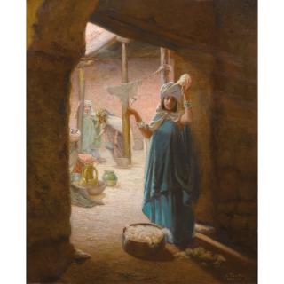 Jules-Charles-Clément Taupin - La Fileusejules-Charles-Clément Taupin ; The Spinner ; Signed, Located And Dated Lower Right Laghouat 1910 ; Oil On Canvas