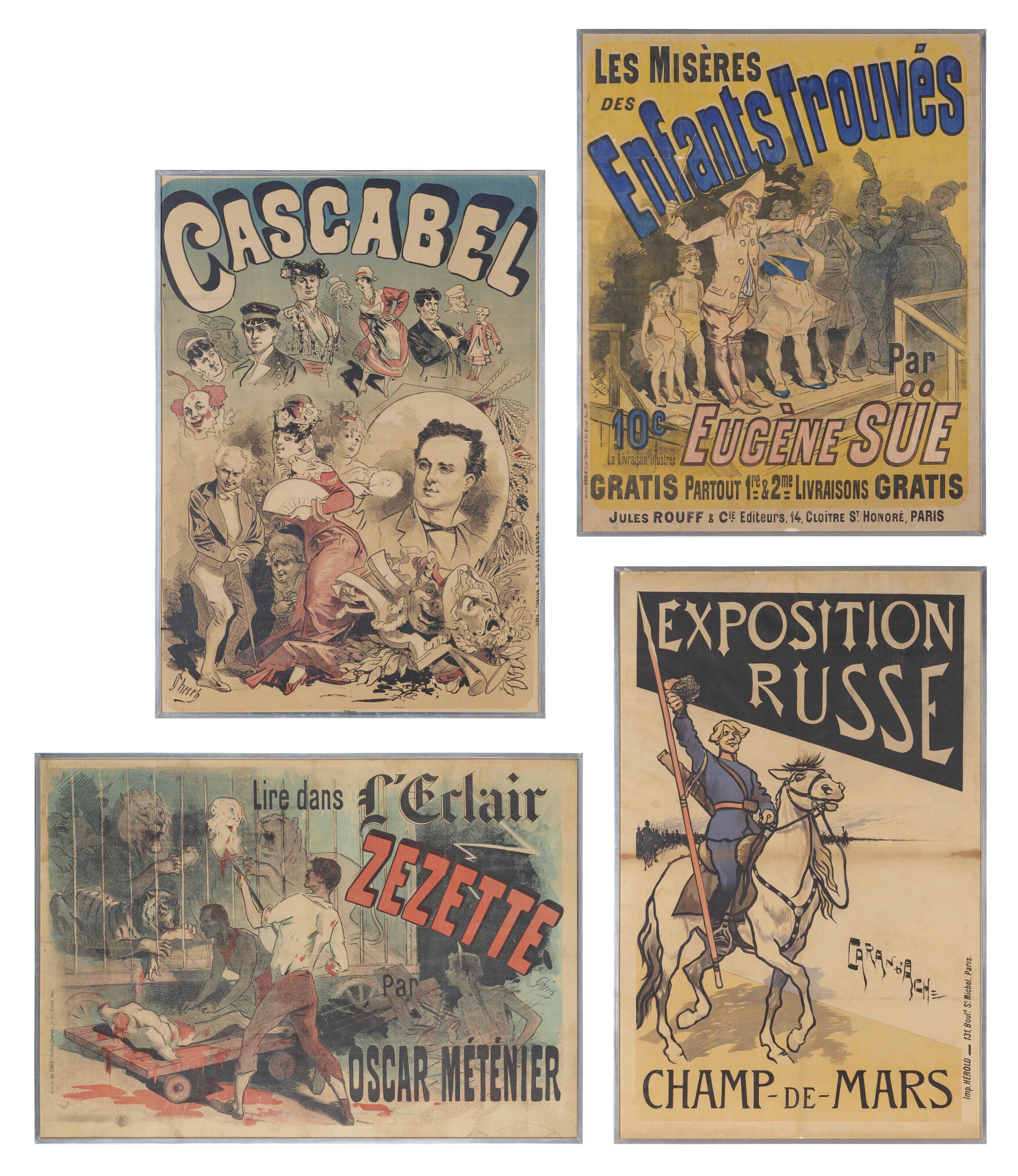 Jules Cheret - Casacabel (i); Les Misères des Enfant Trouvé (ii); Lire dans L\'Eclair Zezette par Oscar Méténier (iii)