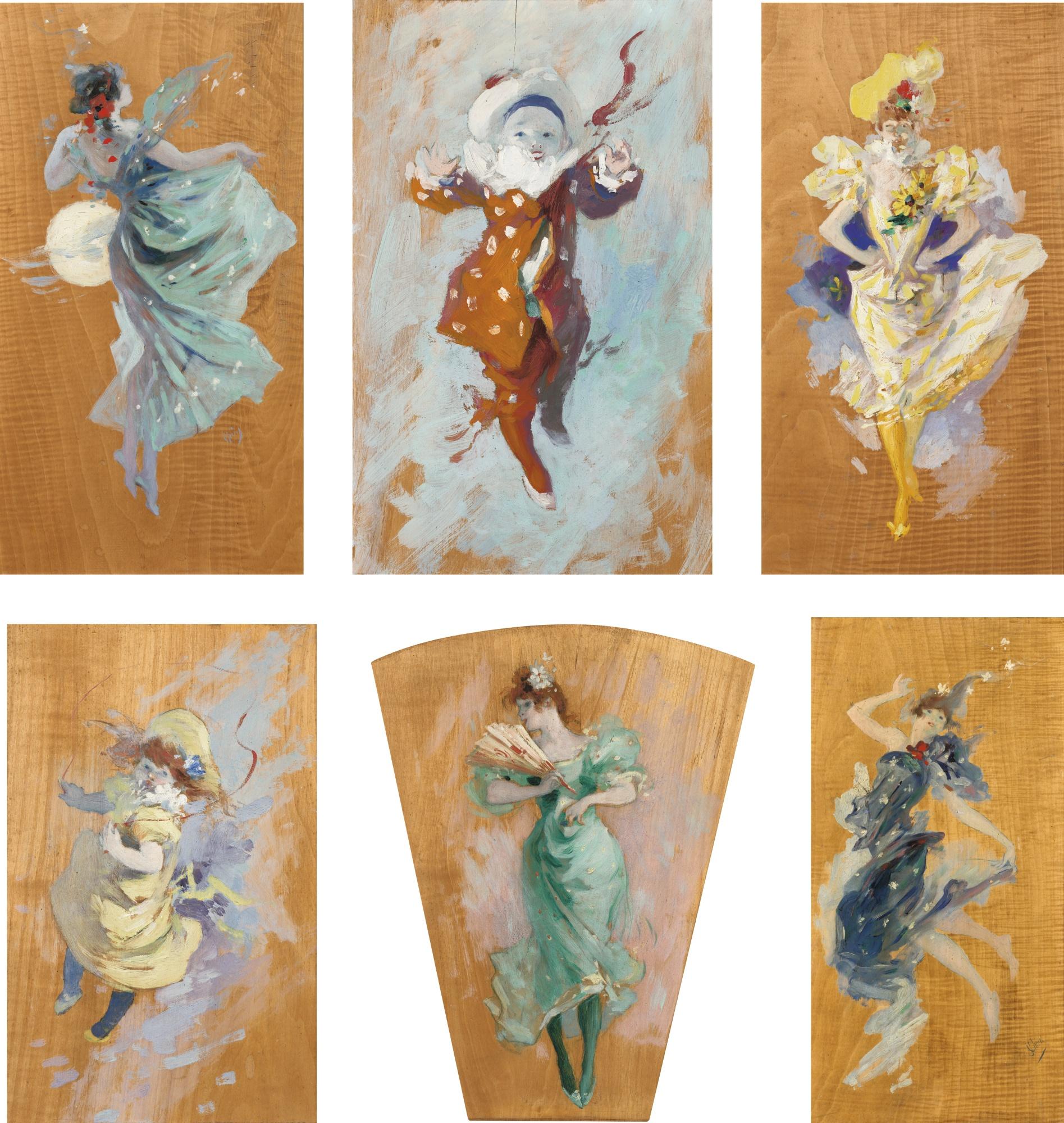Jules Chéret - Group Of Six Panels For The Villa Of Baron Vitta