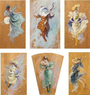Jules Chéret - Group Of Six Panels For The Villa Of Baron Vitta
