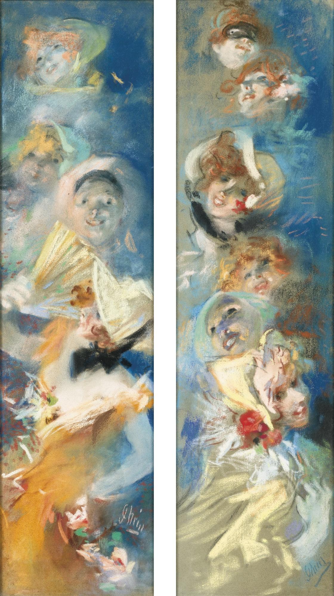 Jules Cheret - Pair Of Decorative Panels