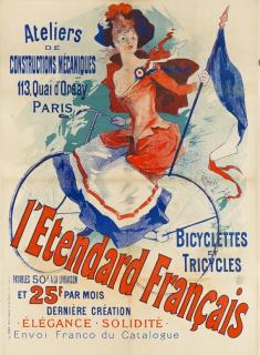 Jules Chéret - Plakat: Bicyclettes et Tricycles L\'Etendard Francais