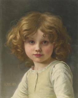 Jules-Cyrille Cavé - French Young Girl With Curly Hair