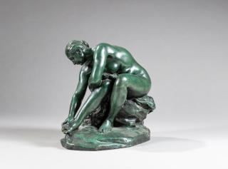 Jules Dalou - Baigneuse s\'essuyant le pied droit (Bather drying her right foot)