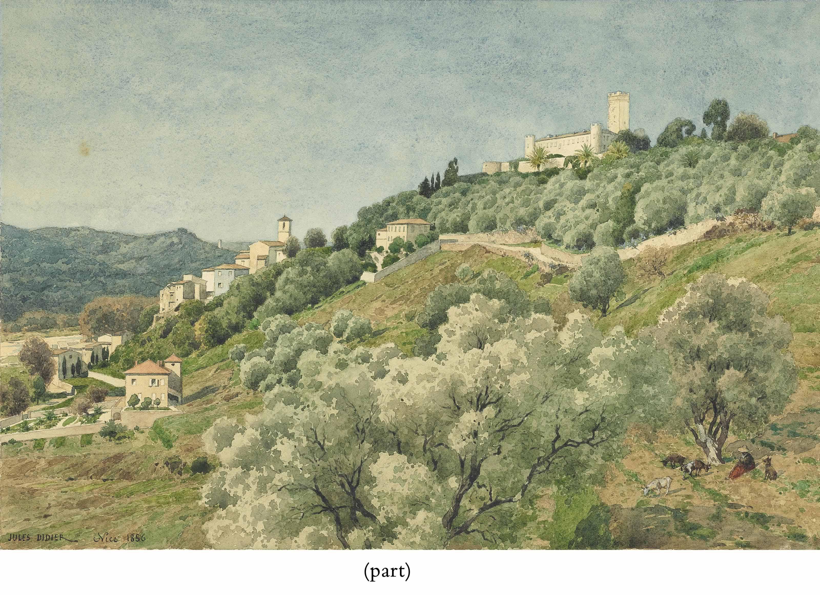 Jules Didier - View Of The Castle Of Villeneuve-Loubet, Near Cagnes-Sur-Mer