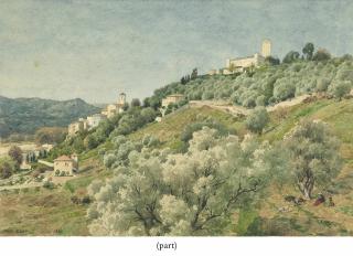Jules Didier - View Of The Castle Of Villeneuve-Loubet, Near Cagnes-Sur-Mer