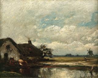 Jules Dupré - De twee hutten: by the farm