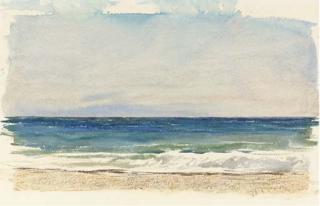 Jules-Ferdinand Jacquemart - Paysage de mer, une plage au premier plan
