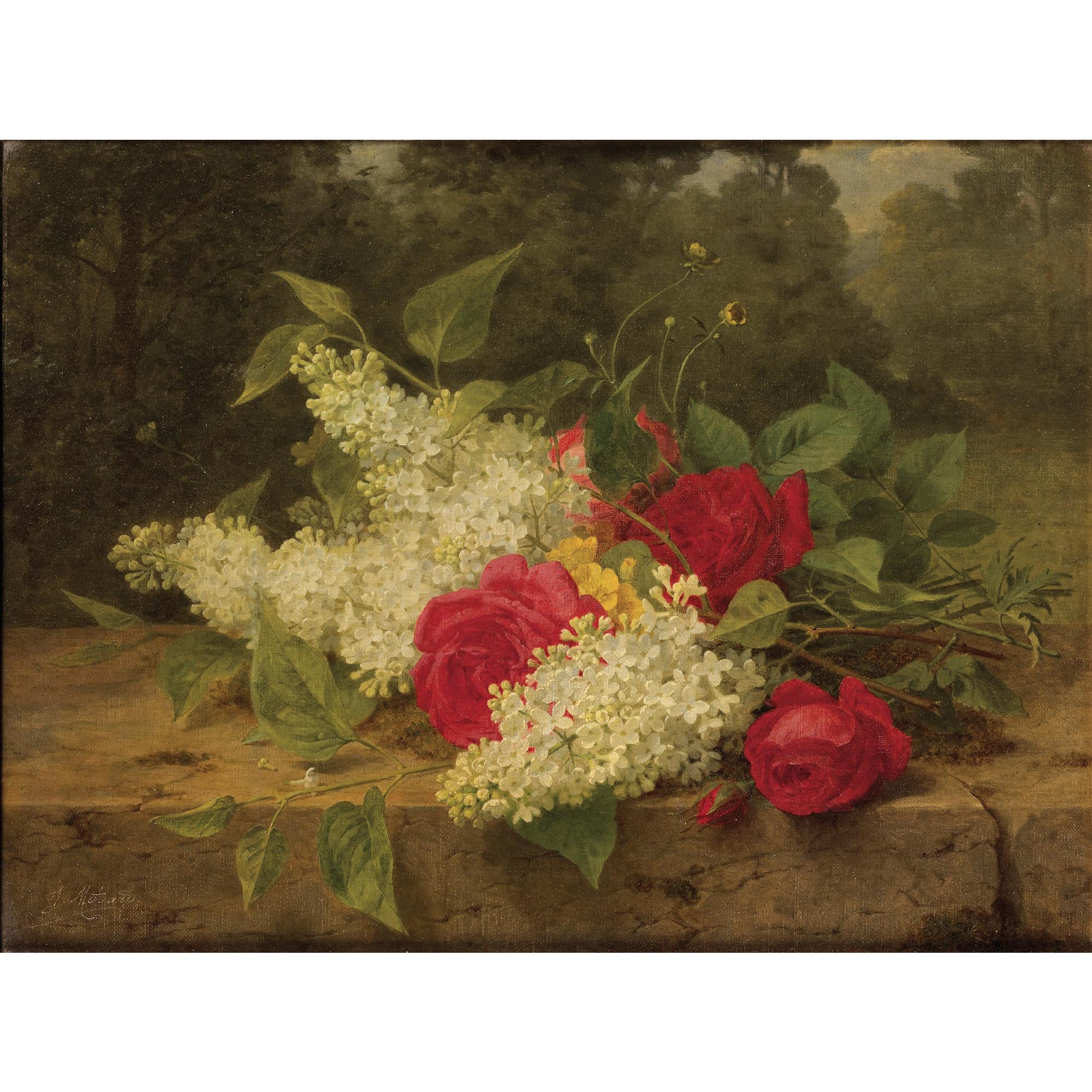 Jules-Ferdinand Médard - Lilas Et Roses Rouges