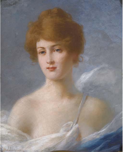 Jules Frederic Ballavoine - Portrait d\'une jeune femme