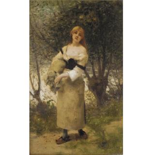 Jules-Frédéric Ballavoine - Portrait Of A Young Girl