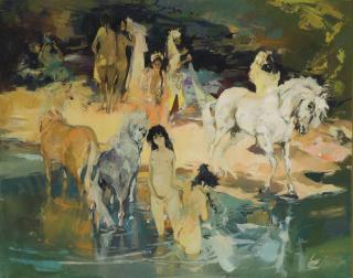 Jules Gaston Mantel - Baigneuses