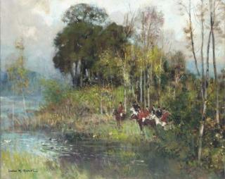 Jules Herve - Scène de Chasse