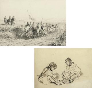 Jules-Jacques Veyrassat - L\'Escorte Du Caid; The Arabian Warriors