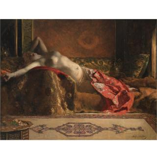 Jules-Joseph Benjamin-Constant - French Reclining Odalisque