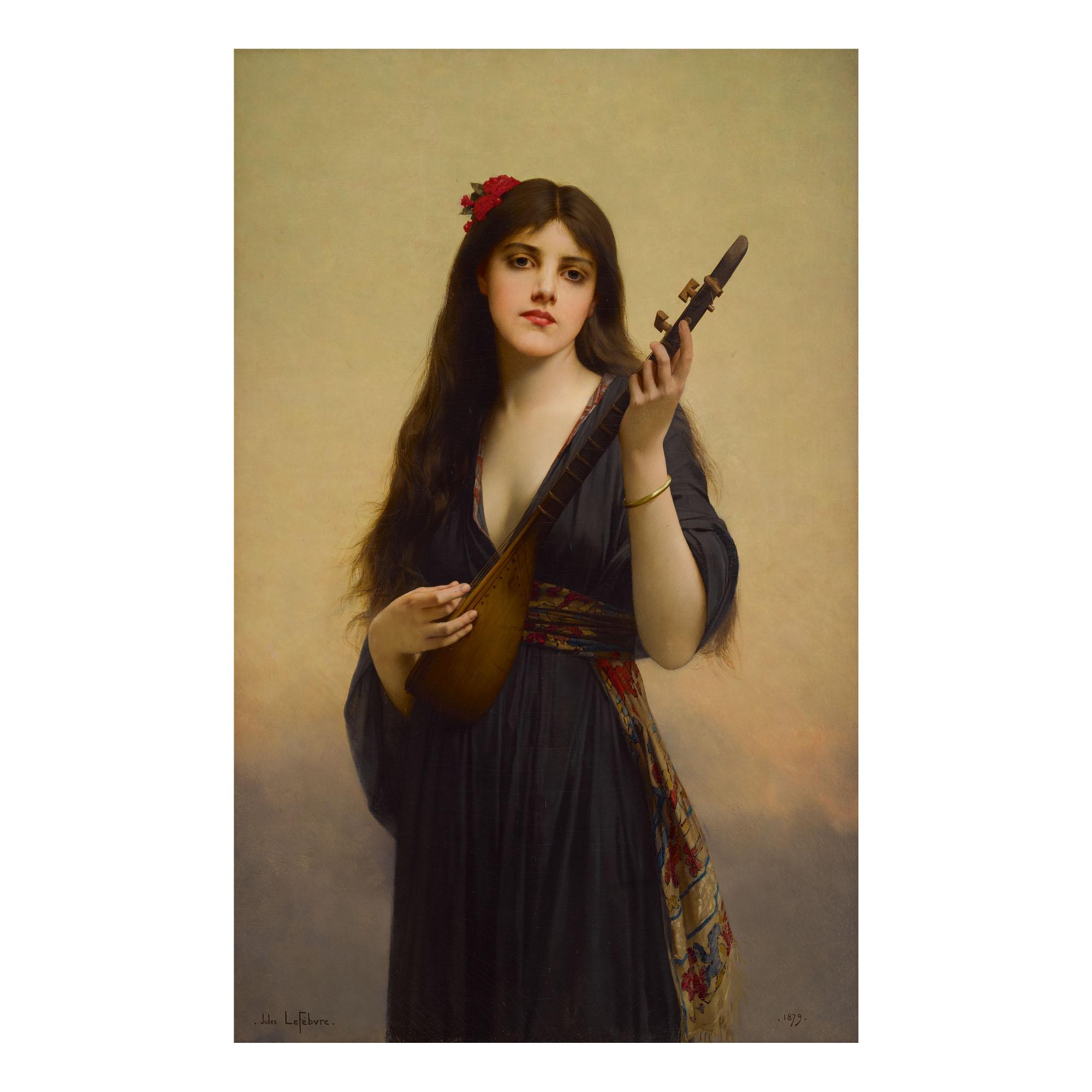 Jules Joseph Lefebvre - Woman Playing A Lute