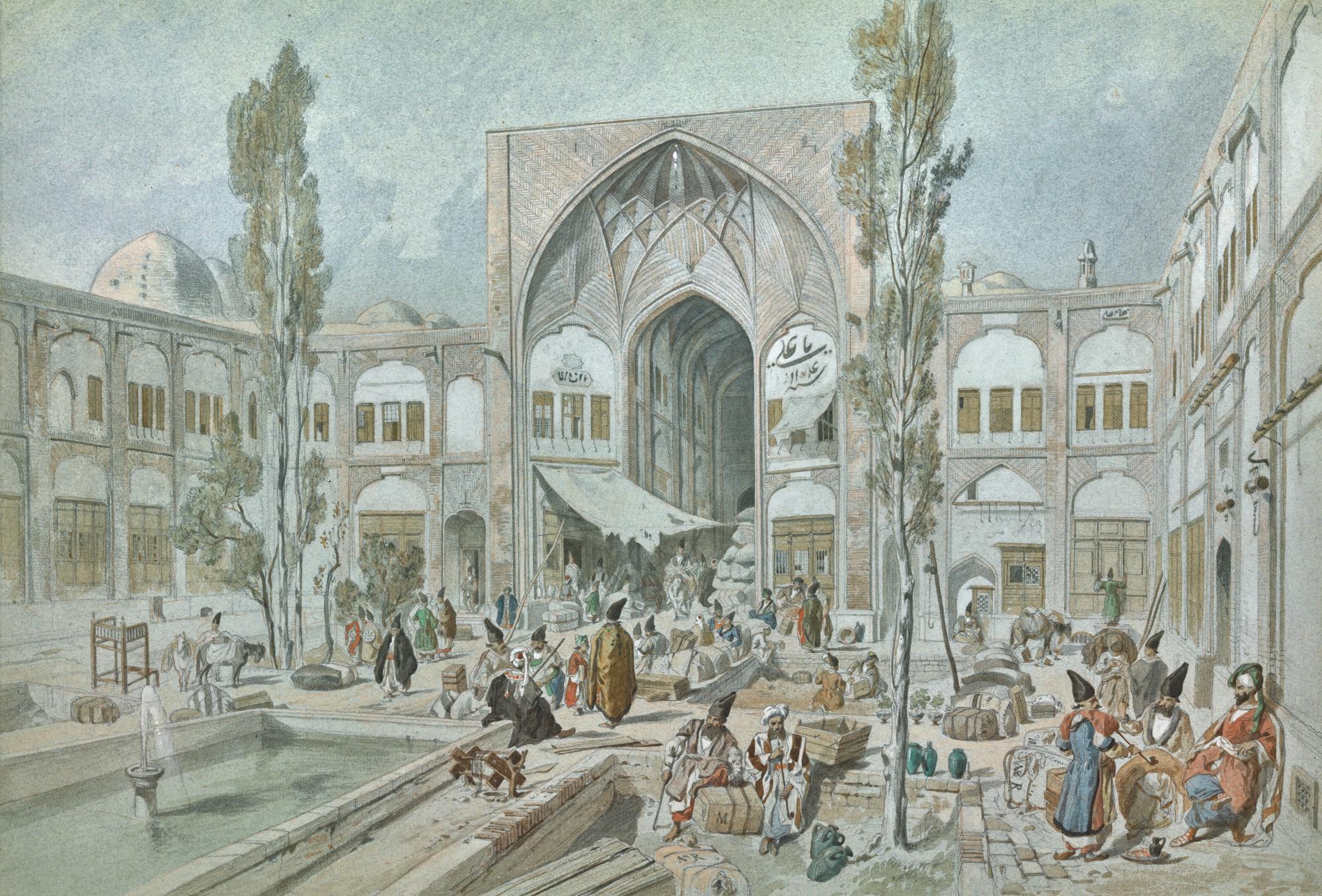 Jules Laurens - Mercantile Caravenserai In Tabriz, Persia