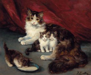Jules Leroy - Kittens With Their Mother