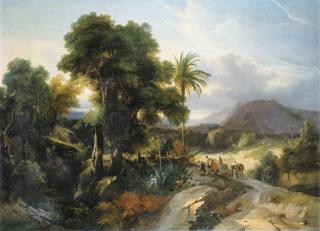 Jules-Louis-Philippe Coignet - Paysage Animéjules-Louis-Philippe Coignet ; Landscape ; Signed Lower Right And Trace Of Signature And Date 1837 Lower Right