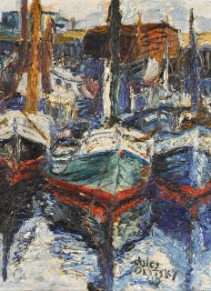 Jules Olitski - Untitled (Three Boats In Harbor)