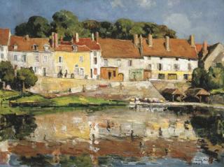 Jules Pages - Old Houses on the River Loing