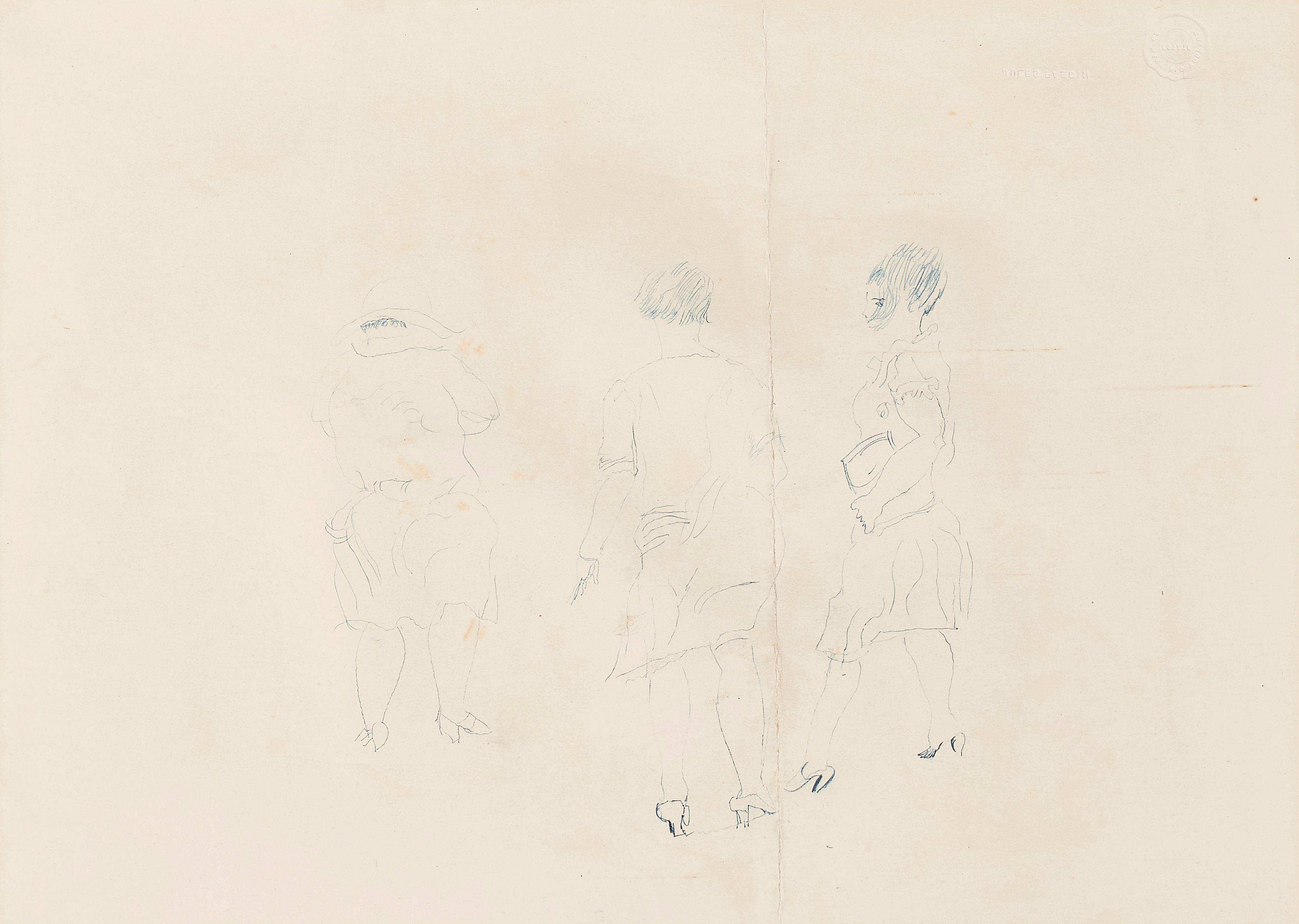Jules Pascin - A study of figures (double sided)