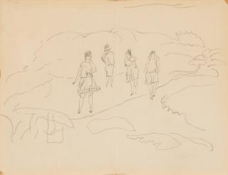 Jules Pascin - Au bar; Sans titre (a group of two)