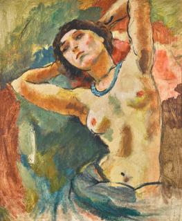 Jules Pascin - Brune Au Collier Bleu