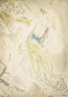 Jules Pascin - Cinderella\'s Foot Being Fitted, from Cendrillon