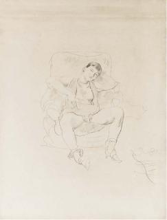 Jules Pascin - Femme assise (recto); Etude de femme (verso)