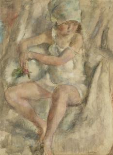 Jules Pascin - Femme au turban avec rose