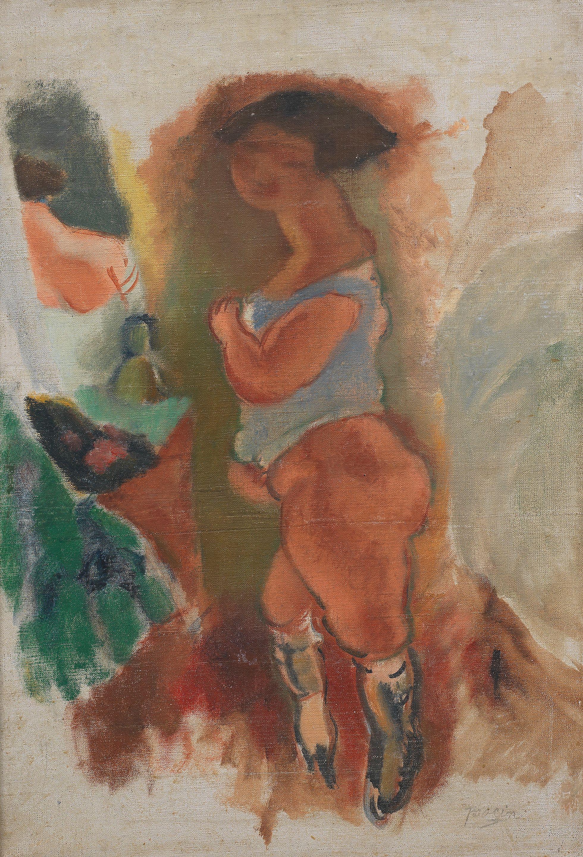 Jules Pascin - Femme en Chemise Bleue