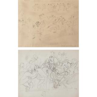 Jules Pascin - Fête Champêtre; The Men\'S Club: Two Drawings