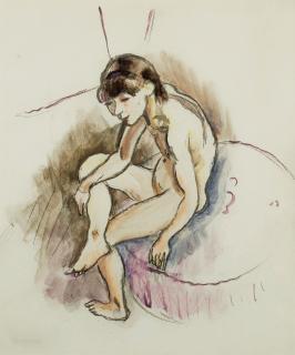 Jules Pascin - Fillette assise