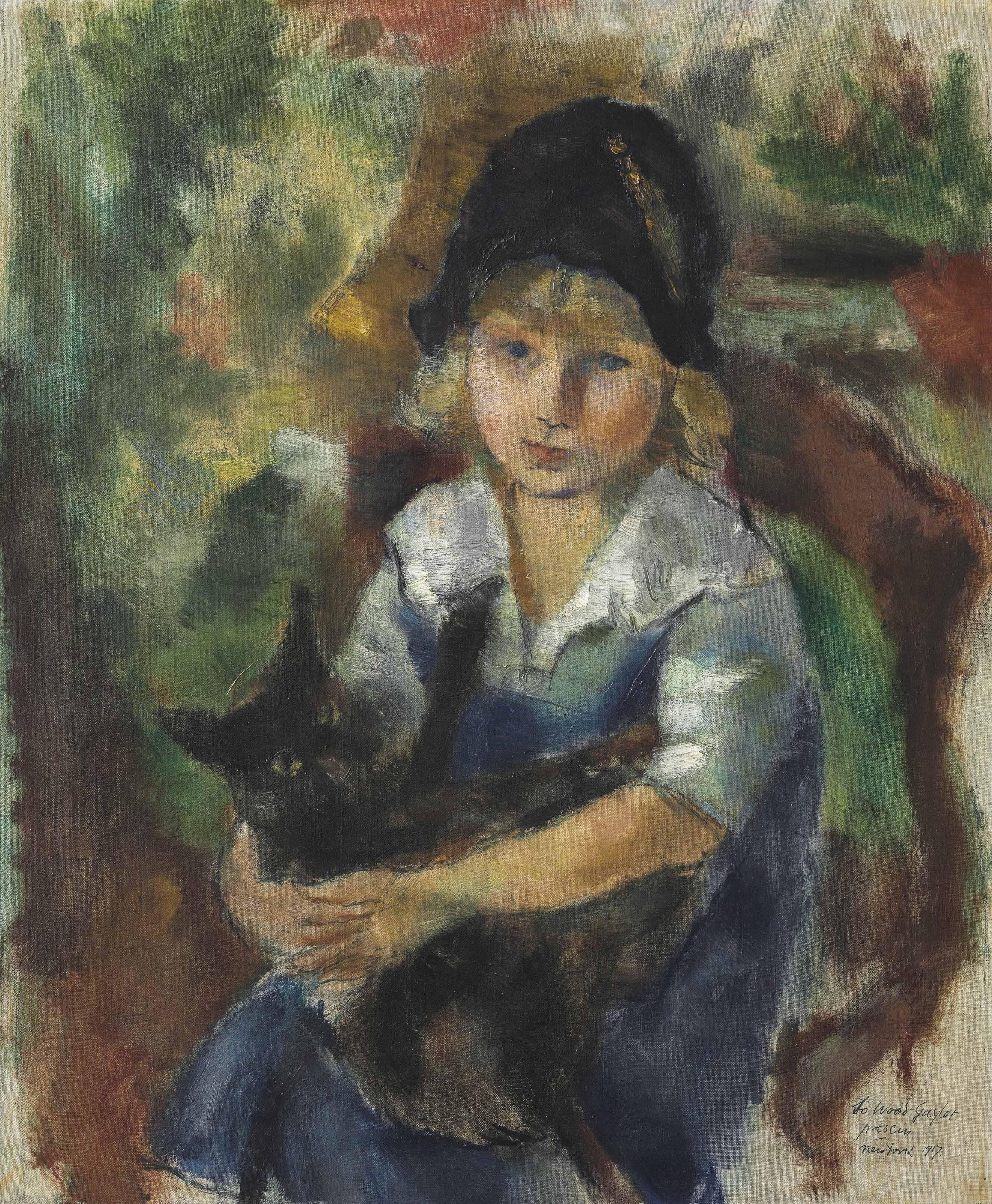 Jules Pascin - Fillette au chat (Portrait de Ruth Wood-Gaylor)