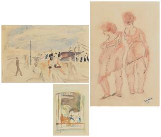 Jules Pascin - (i) La Promenade  (ii) À la fenêtre  (iii) Femmes debout