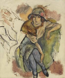 Jules Pascin - Jeune fille au chapeau à la rose