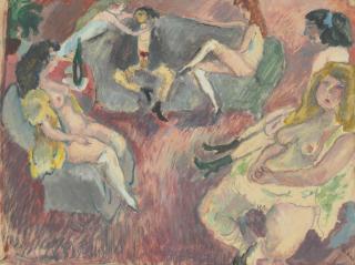 Jules Pascin - L\'enfant prodigue (recto); Esquisse (verso)