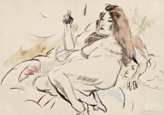 Jules Pascin - Nu allongé à la cigarette