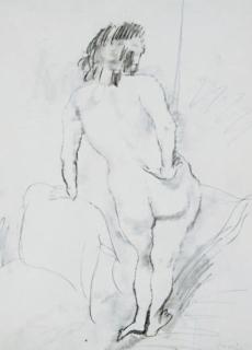 Jules Pascin - Standing nude, seen from behind