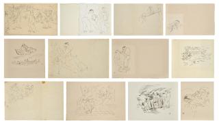 Jules Pascin - sujets divers, planches issues de Fermé la Nuit et de Aux Lumières de Paris