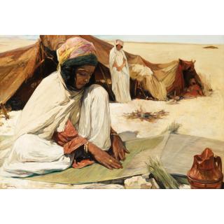 Jules Pierre Van Biesbroeck - Jeune Fille Tissant Une Natte D\'Alfa