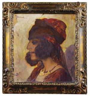 Jules-Pierre Van Biesbroeck - Profil De Femmejules-Pierre Van Biesbroeck ; Portrait Of A Woman In Profile ; Signed Upper Left ; Oil On Panel