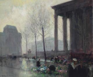 Jules René Hervé - La Madeleine sous la pluie, Paris